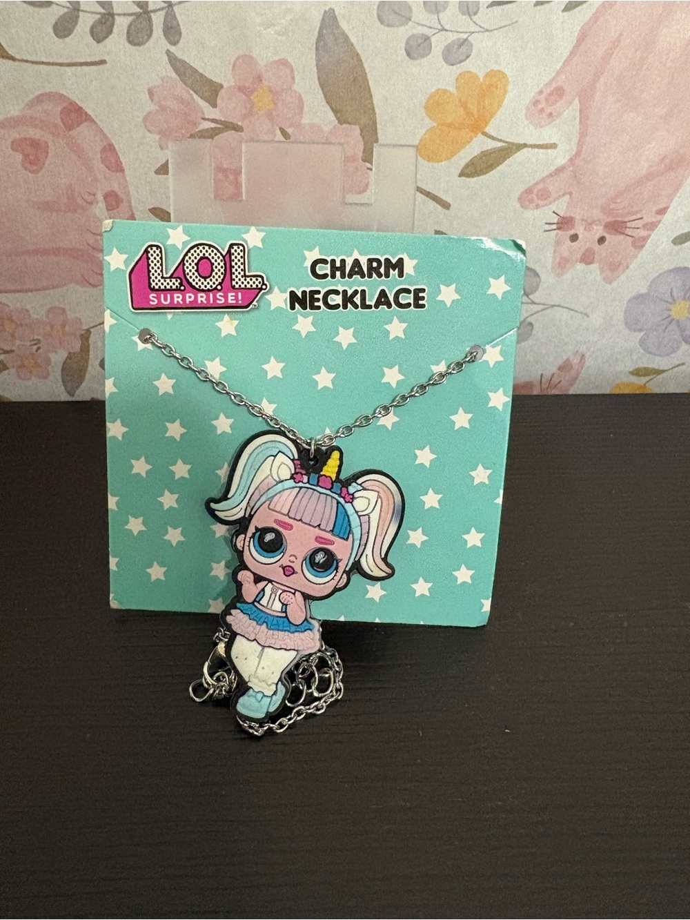 L.O.L. Surprise! Charm silver tone necklace featuring unicorn. New.